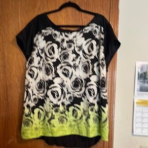 Used A.N.A shirt Size 3X Black, White, and Lime Green.